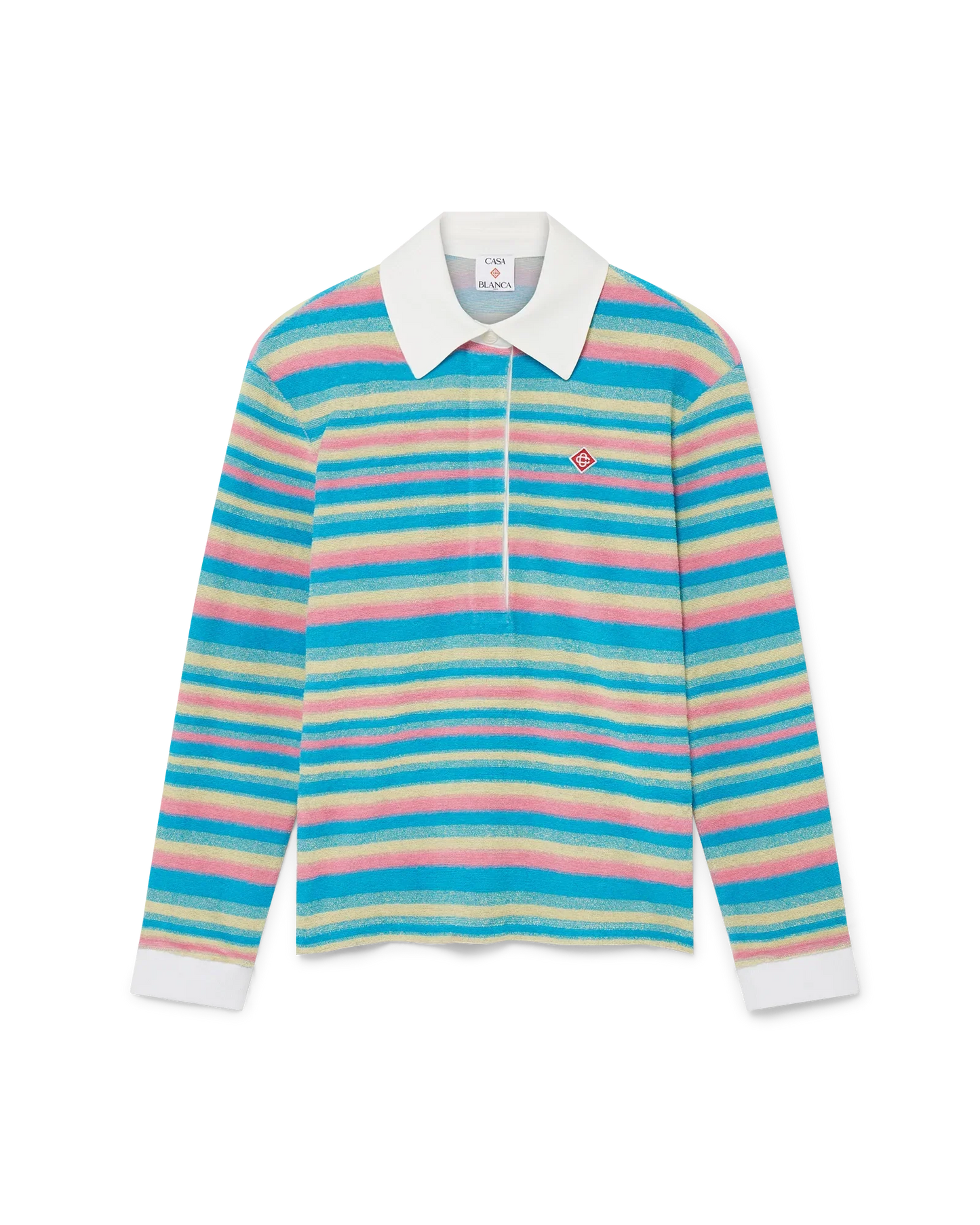 Stripe Towelling Polo Shirt