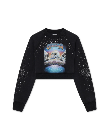 La Pr¨¦monition Crystal Embellished Cropped Sweatshirt