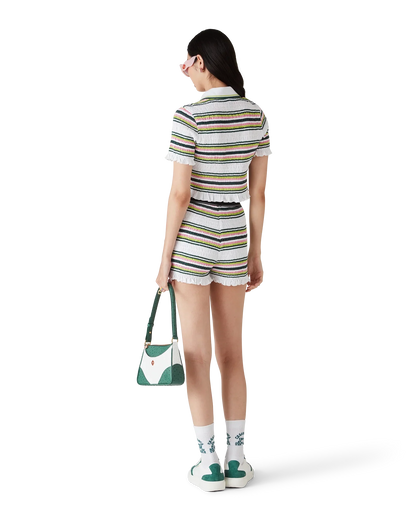Stripe Shirred Shorts