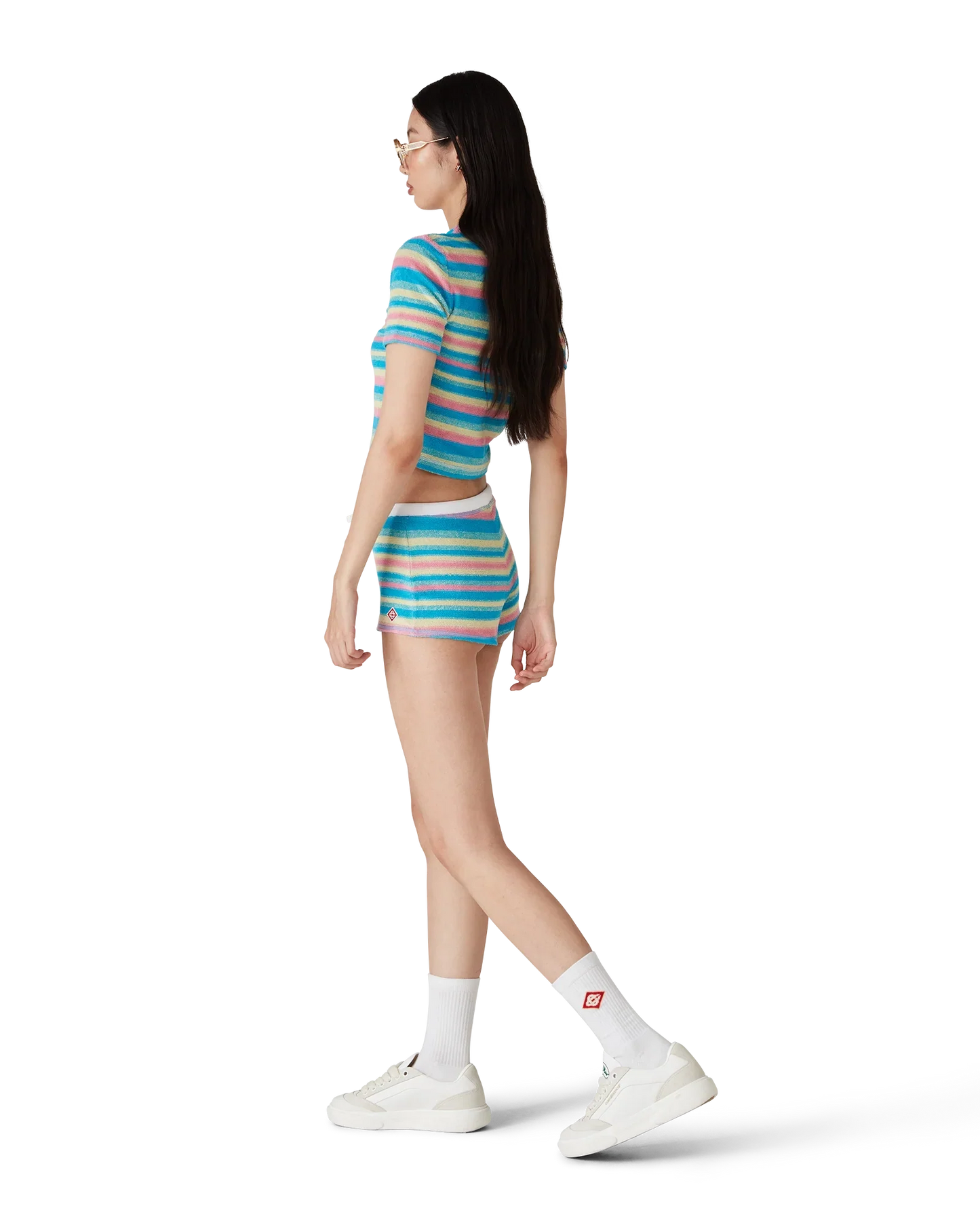 Stripe Towelling Mini Shorts