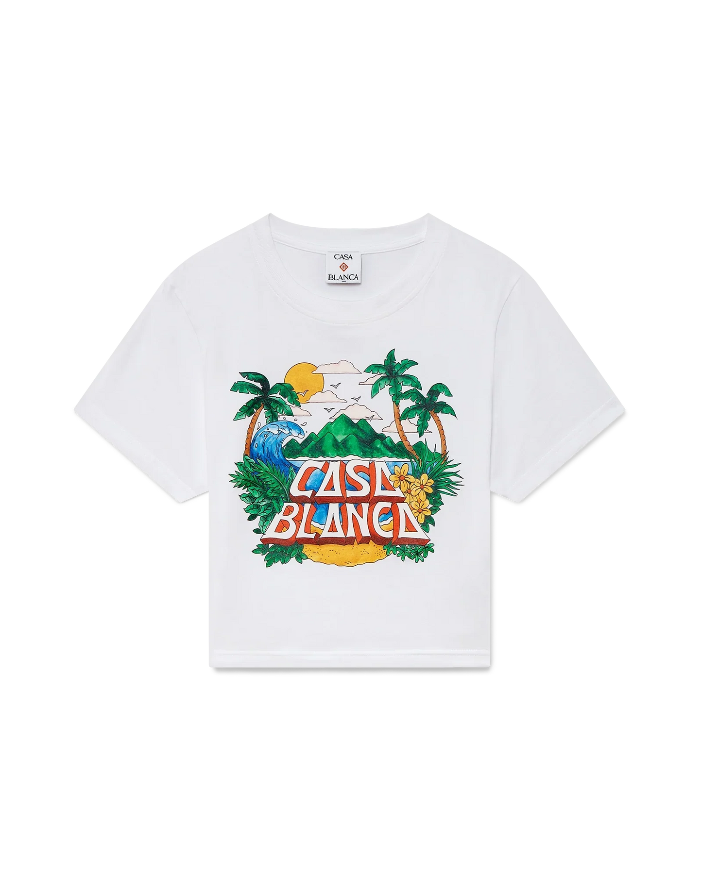 Casa Beach Wave Cropped Short Sleeve T-Shirt