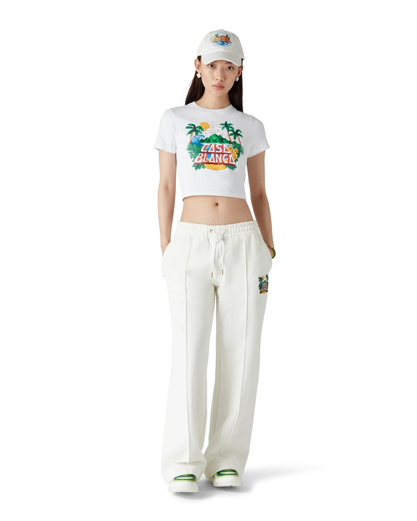 Casa Beach Wave Cropped Short Sleeve T-Shirt