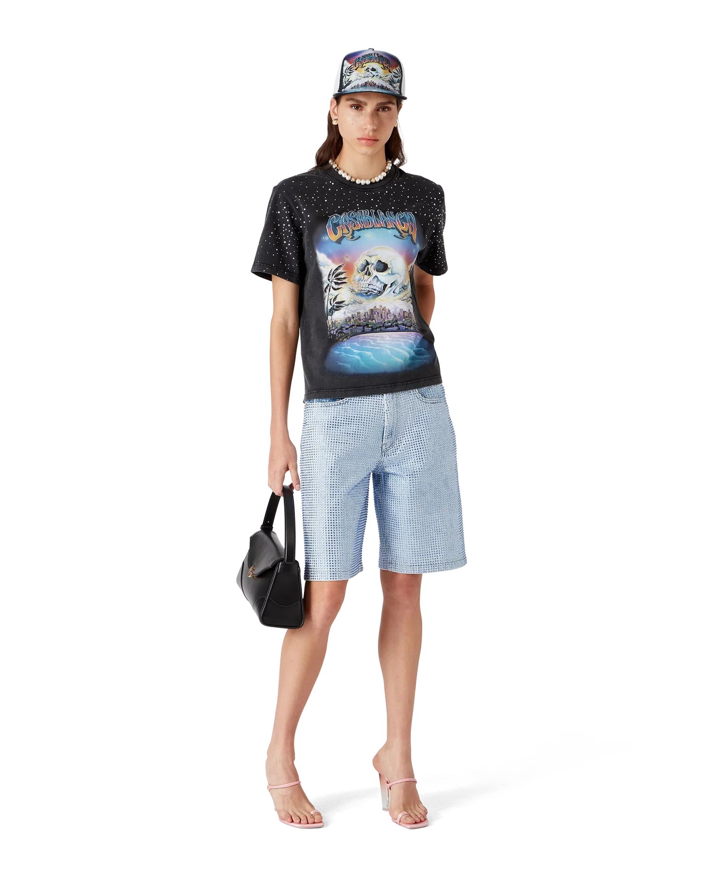 La Pr¨¦monition Crystal Embellished Short Sleeve T-Shirt