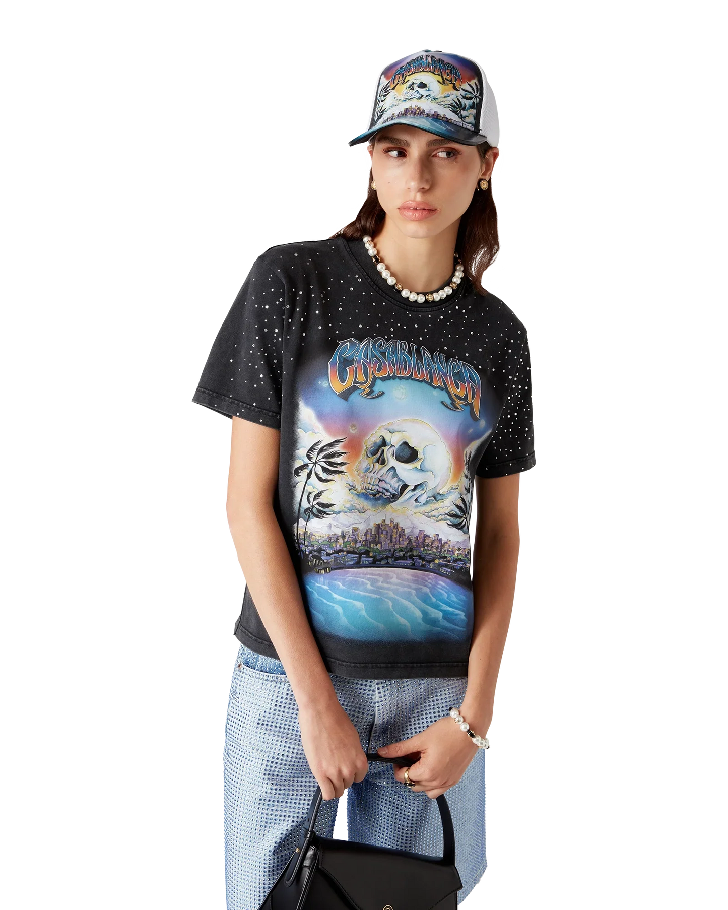La Pr¨¦monition Crystal Embellished Short Sleeve T-Shirt