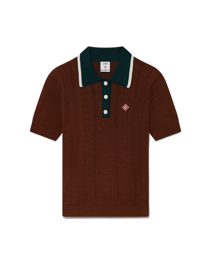 Cable Knit Polo Shirt