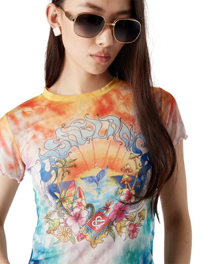 Surf Trip Tie Dye Mesh Short Sleeve T-Shirt